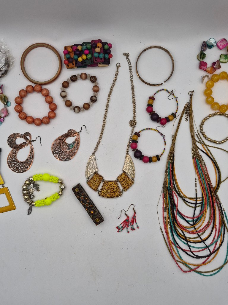 Assorted Jewelry Lot Mixed Styles Necklaces Bracelets Earrings  More
